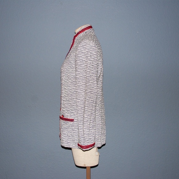 ST JOHN Textured Boucle Knit Zip-Front Jacket [C9] - Picture 6 of 8